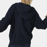 Pidgey Navy Knitted Hoodie Knitwear Eme Studios
