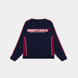 Chully Navy Knit Polo Knitwear Eme Studios
