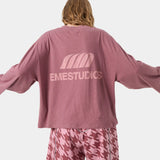 Cotten Burgundy Long Sleeve T-shirts eme
