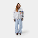 Patches Heather Grey Full Zip Hoodies eme