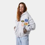 Patches Heather Grey Full Zip Hoodies eme