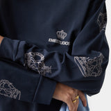 Crown Navy Long Sleeve T-shirts eme