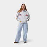 Patches Grey Oversized Hoodie Hoodies eme