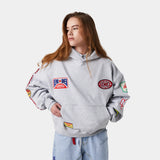 Patches Grey Oversized Hoodie Hoodies eme