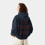 Whiz Navy Oversized Hoodie Hoodies eme