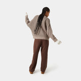 Badge Muddy Brown Stripes Knit Knitwear eme