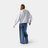 Box Heather Grey Oversized Crewneck Sweatshirts eme