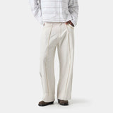 Striped Off Sand Baggy Pants Pants eme