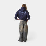 Stamp Navy Oversized Hoodie Hoodies Eme Studios