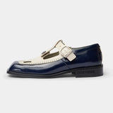 Daisy White & Navy Mary Jane Footwear Eme Studios