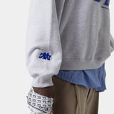 Mbuddy Grey Oversized Crewneck Sweatshirts eme