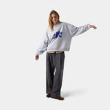 Mbuddy Grey Oversized Crewneck Sweatshirts eme