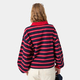 Oasis Navy Striped Polo T-shirts eme