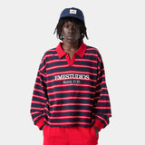 Oasis Navy Striped Polo T-shirts eme