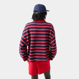 Oasis Navy Striped Polo T-shirts eme
