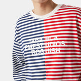 Roguish Navy Striped Long Sleeve T-shirts eme