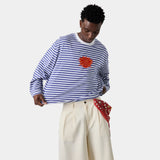 Horizon Striped Deep Cobalt LS T-shirts eme