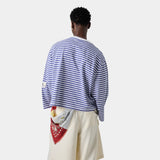 Horizon Striped Deep Cobalt LS T-shirts eme