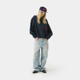 Roots Navy Oversized Crewneck Sweatshirts Eme Studios