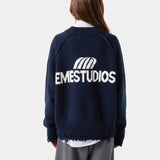 Fray Navy Knit Sweater Knitwear eme