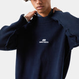 Fray Navy Knit Sweater Knitwear eme