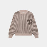 Badge Muddy Brown Stripes Knit Knitwear eme
