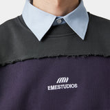 M Navy Striped Crewneck Sweatshirts eme