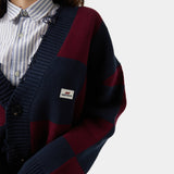 Ivy Squared Navy Port Jacquard Knit Cardigan Knitwear eme