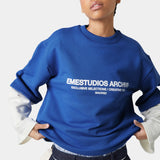 Strike Double Sleeve Sodalite Crewneck Sweatshirts eme