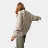 Lesh Off Sand Rib Cardigan Knitwear eme