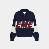 Thrill Navy Zipper Knit Knitwear eme