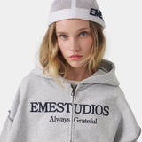 Capri Heather Grey Full Zip Hoodies eme