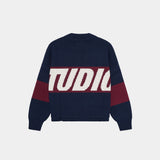 Thrill Indigo Knit Sweater Knitwear eme
