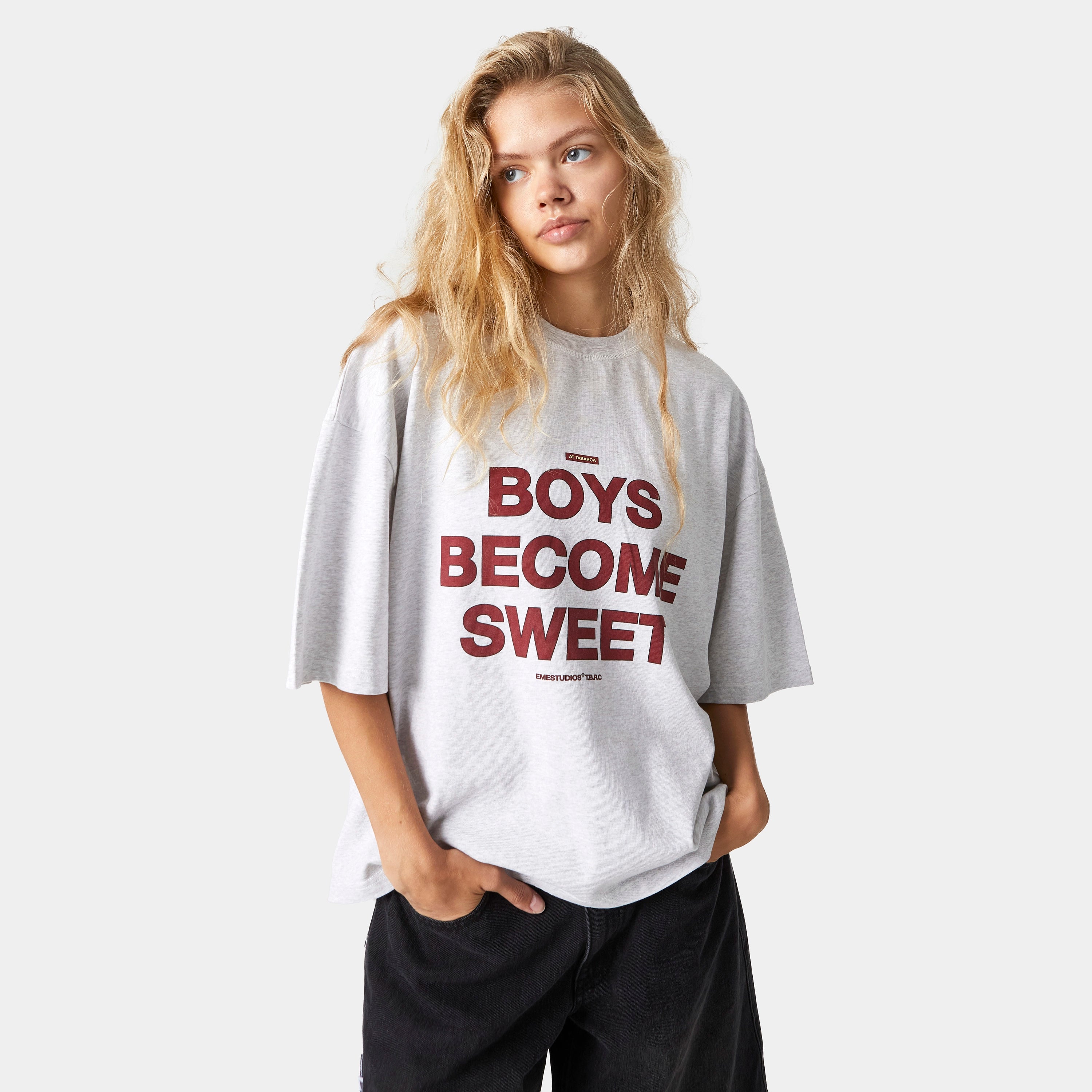 BBS Heather Grey Oversized Tee Camiseta eme   