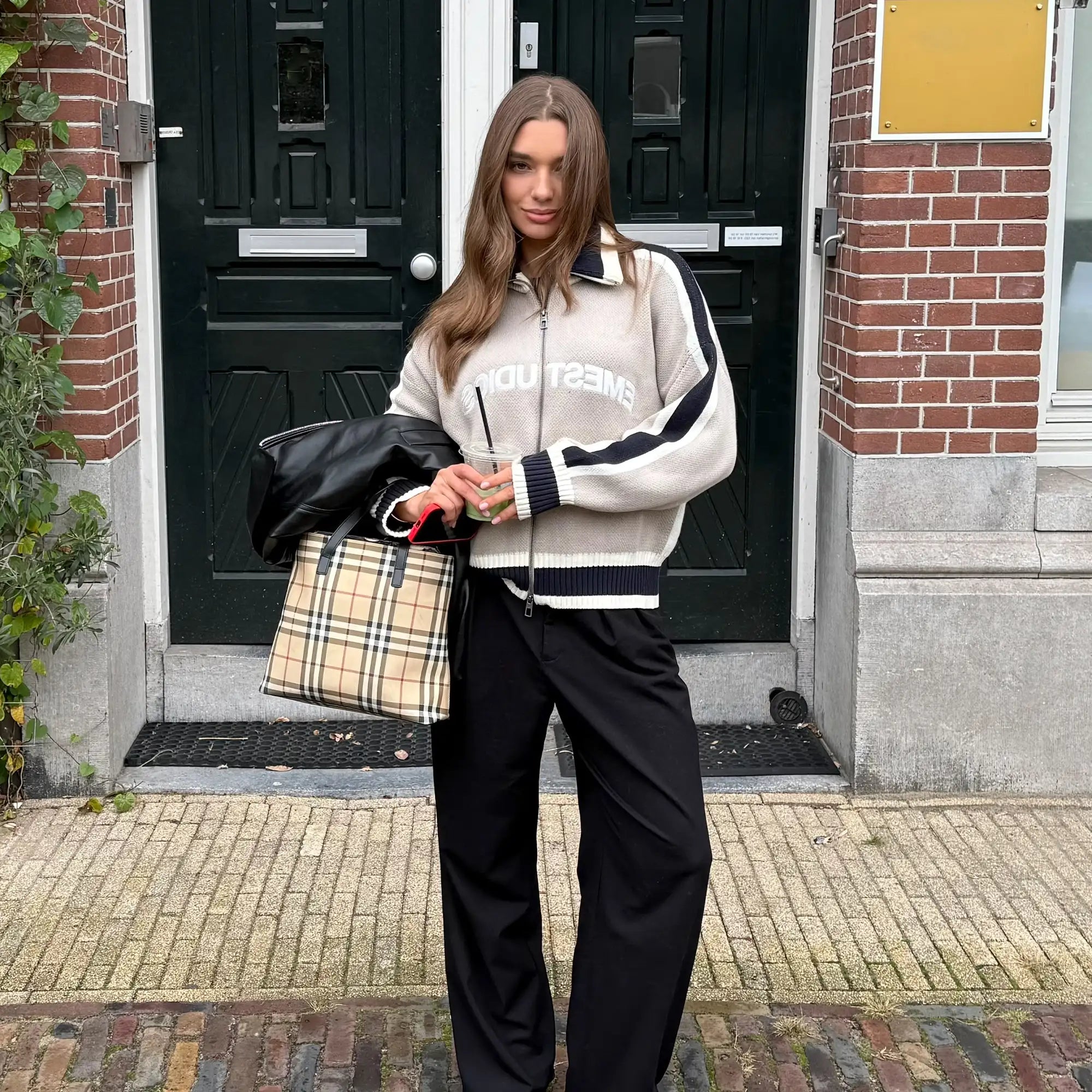 Echellor Off Sand Zipper Knit Knitwear Eme Studios