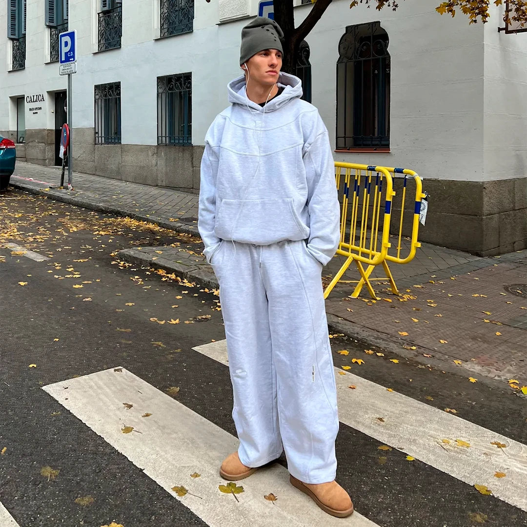 Alfa Heather Grey Oversized Hoodie Hoodies Eme Studios