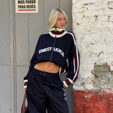 Echellor Navy Zipper Knit Knitwear Eme Studios