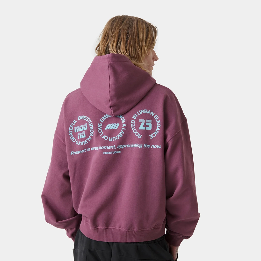 Stamp Maroon Oversized Hoodie Hoodies Eme Studios