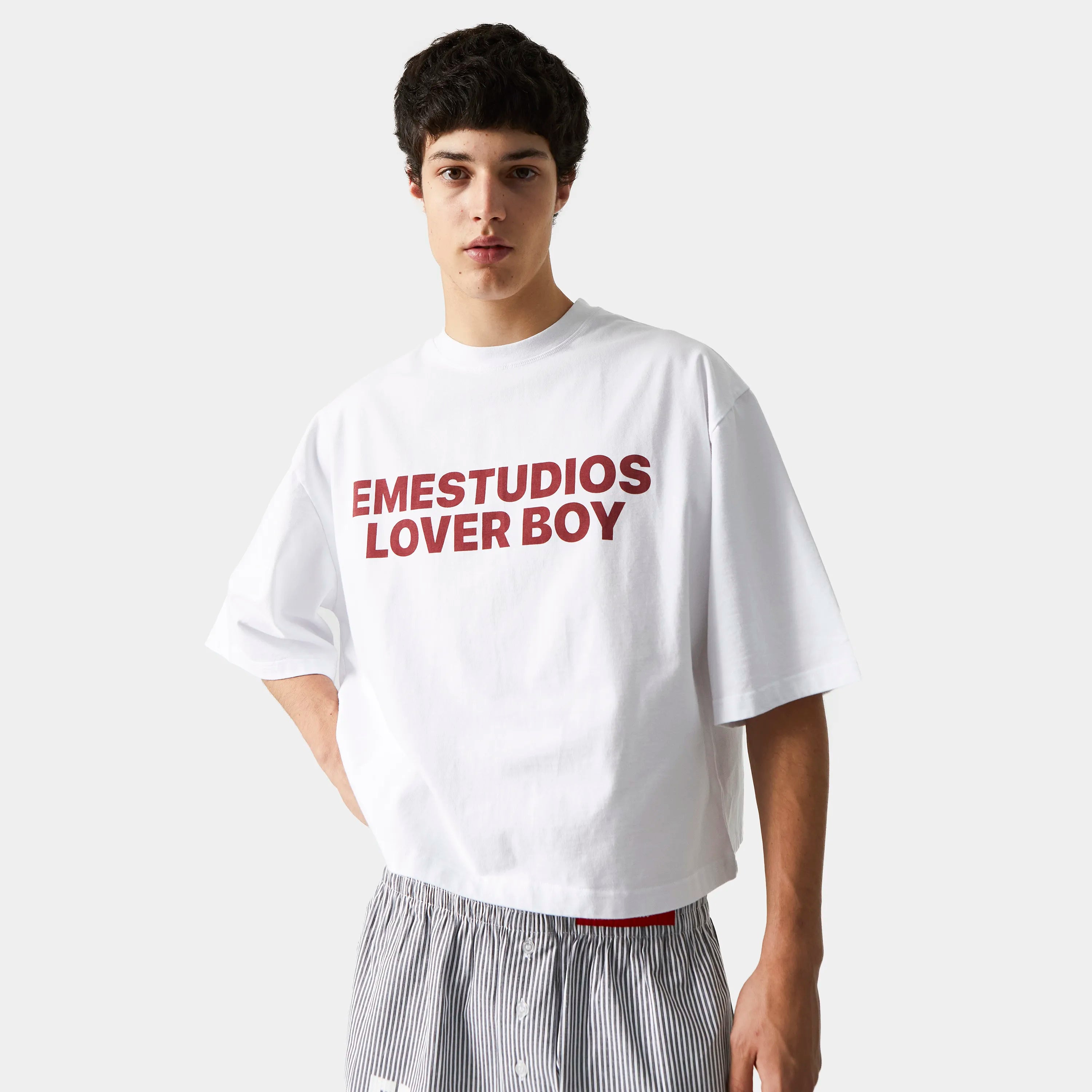 Lover Boy Pearl Cropped Boxy Tee Camiseta eme   