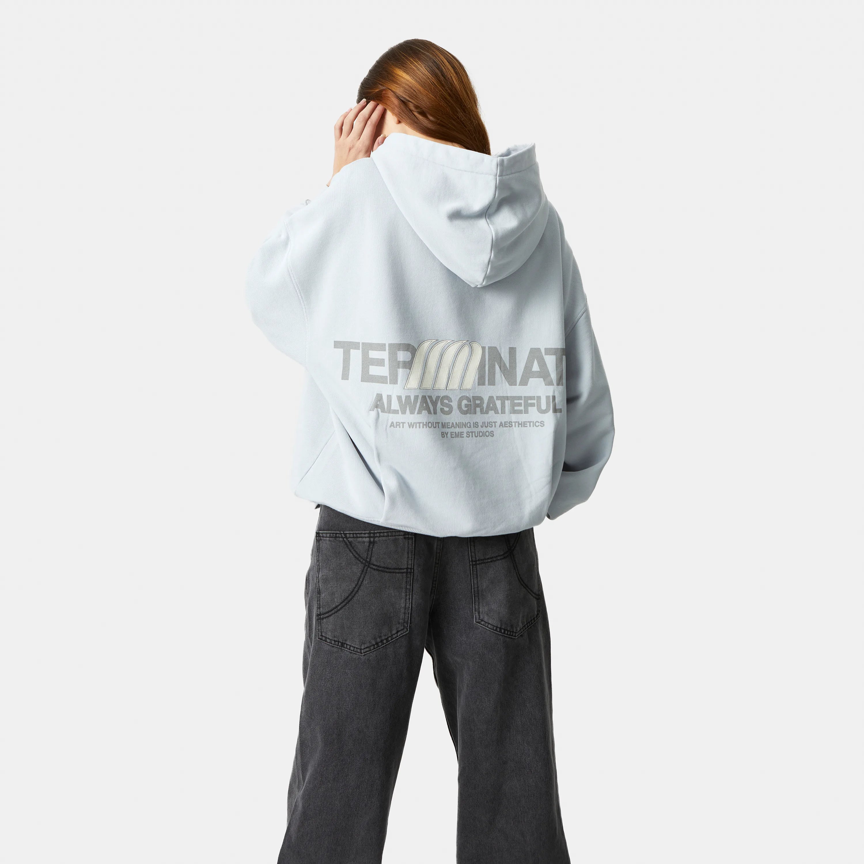 Terminate Pearl Blue Oversized Hoodie Hoodie eme   