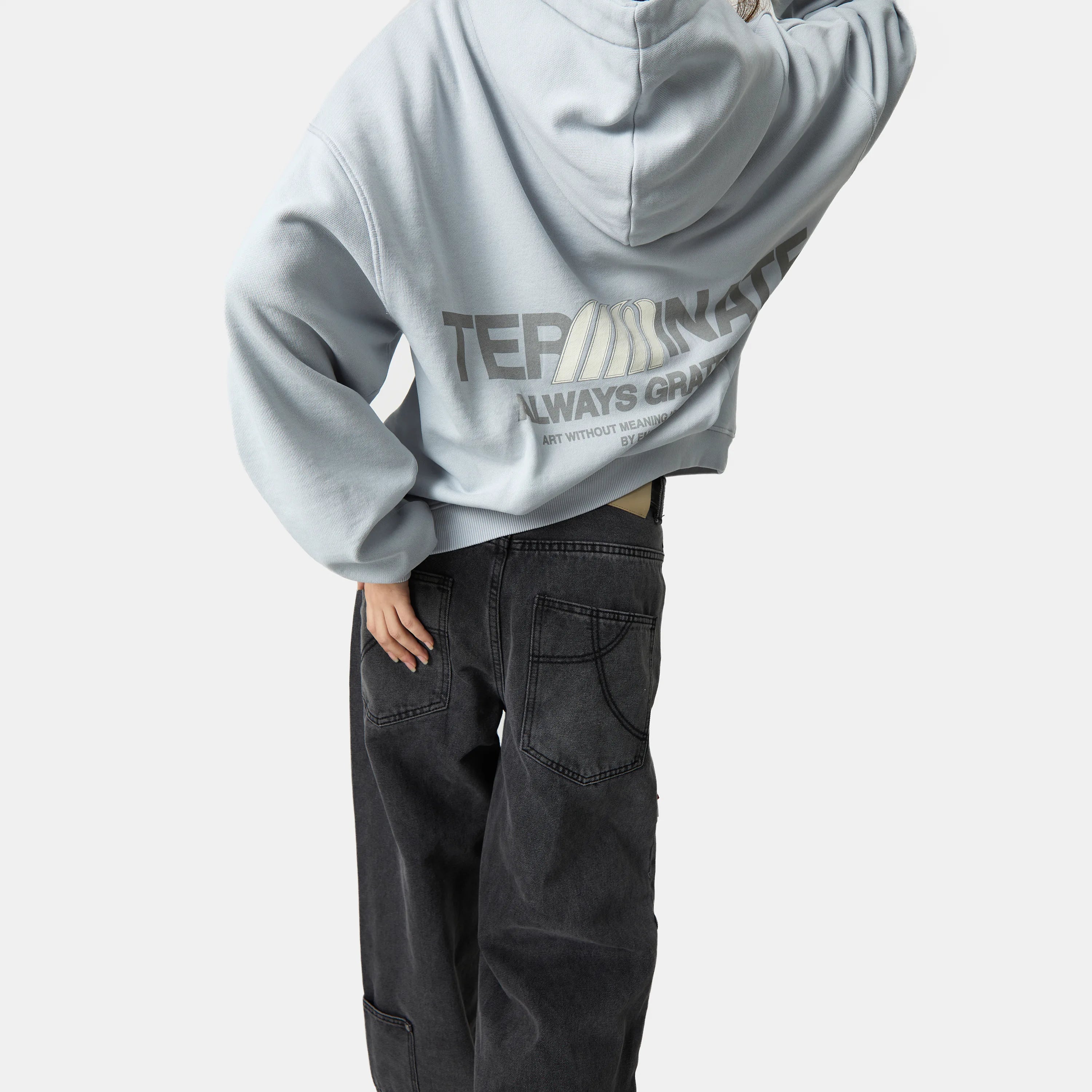 Terminate Pearl Blue Oversized Hoodie Hoodie eme   