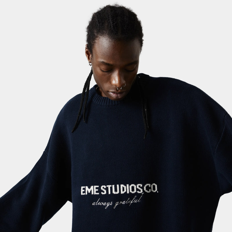 Master Navy Knit Sweater - Eme Studios