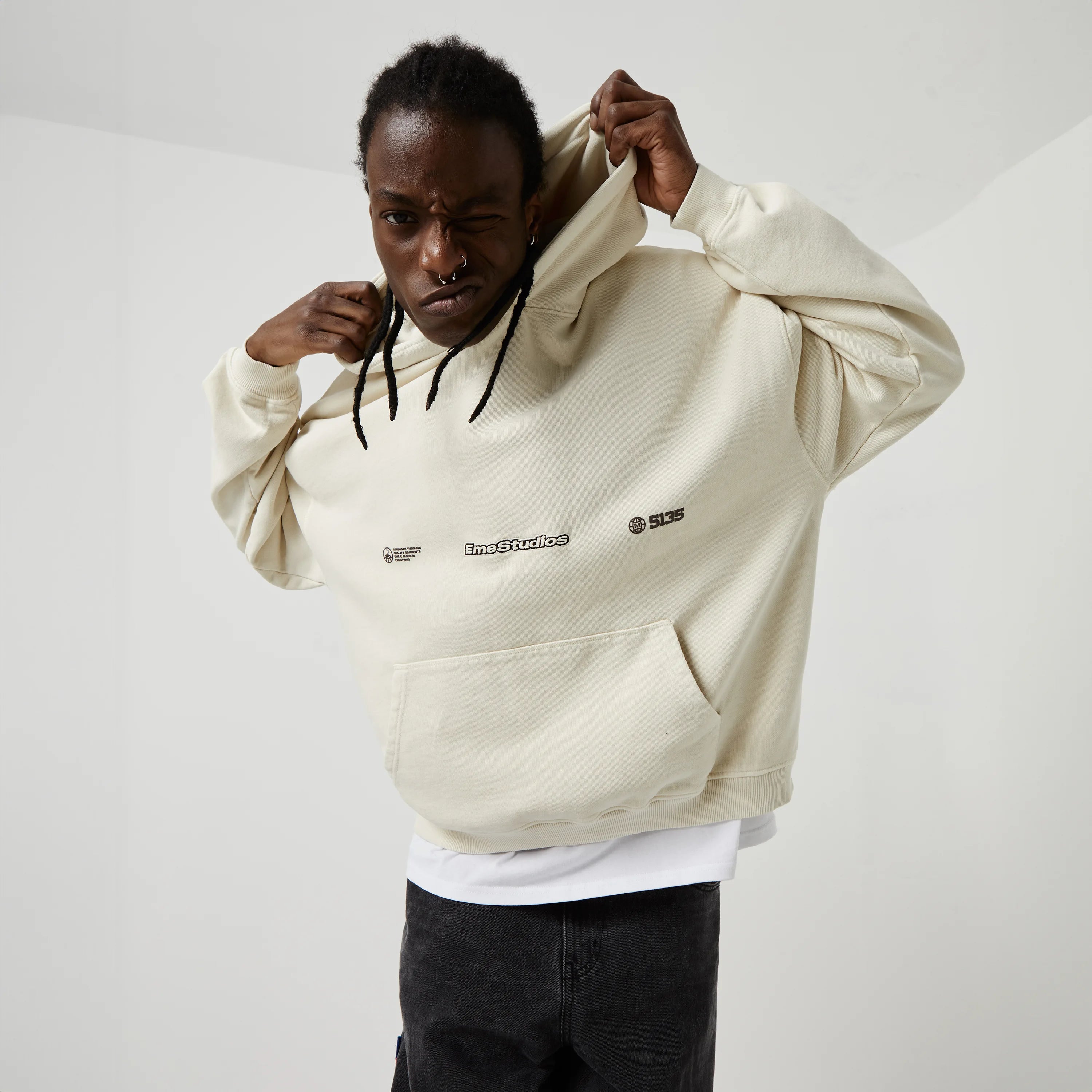 Grin Off Sand Oversized Hoodie Hoodie eme   