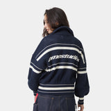 Unit Knited Navy Full Zip Knitwear Eme Studios