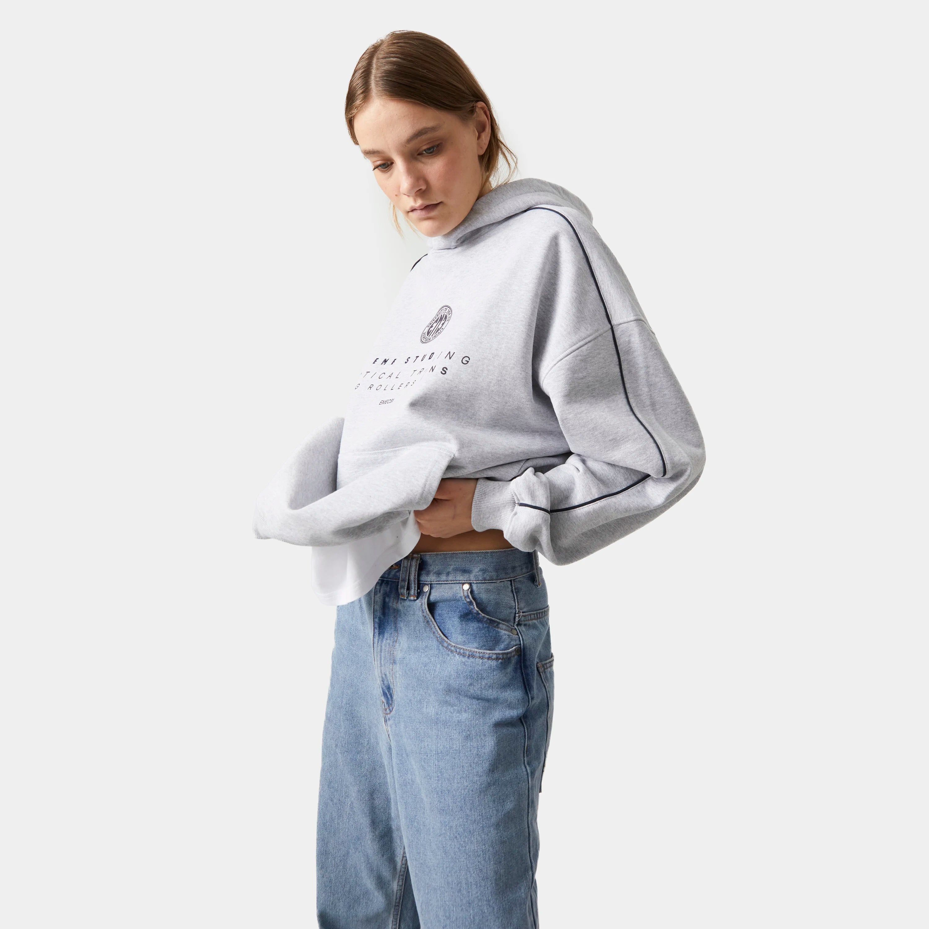 Grey hoodie oversized best sale