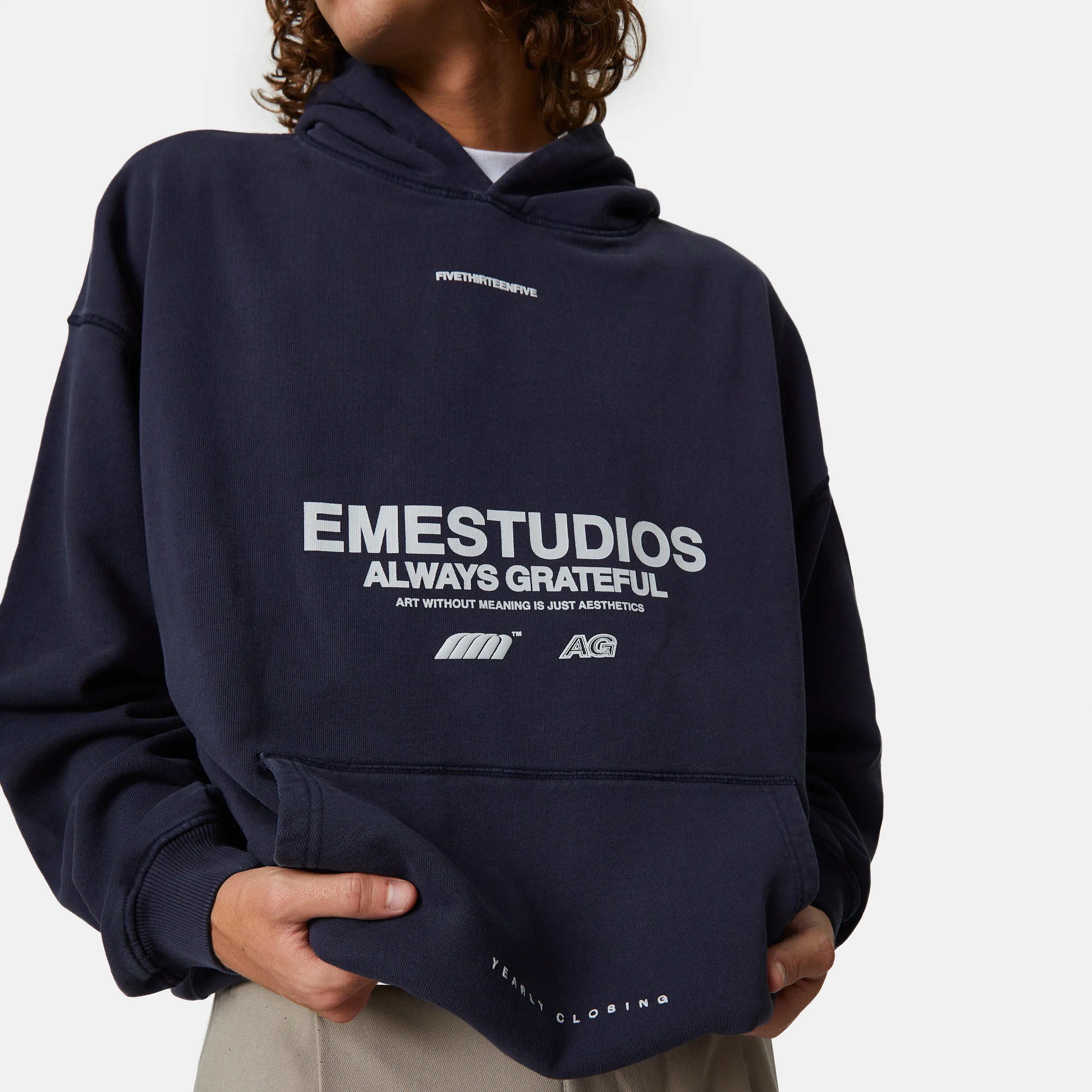 3N Row Navy Oversized Hoodie Hoodie eme   