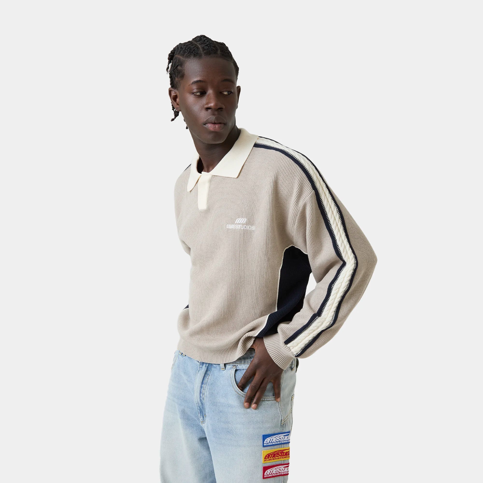 Chully Off Sand Knit Polo