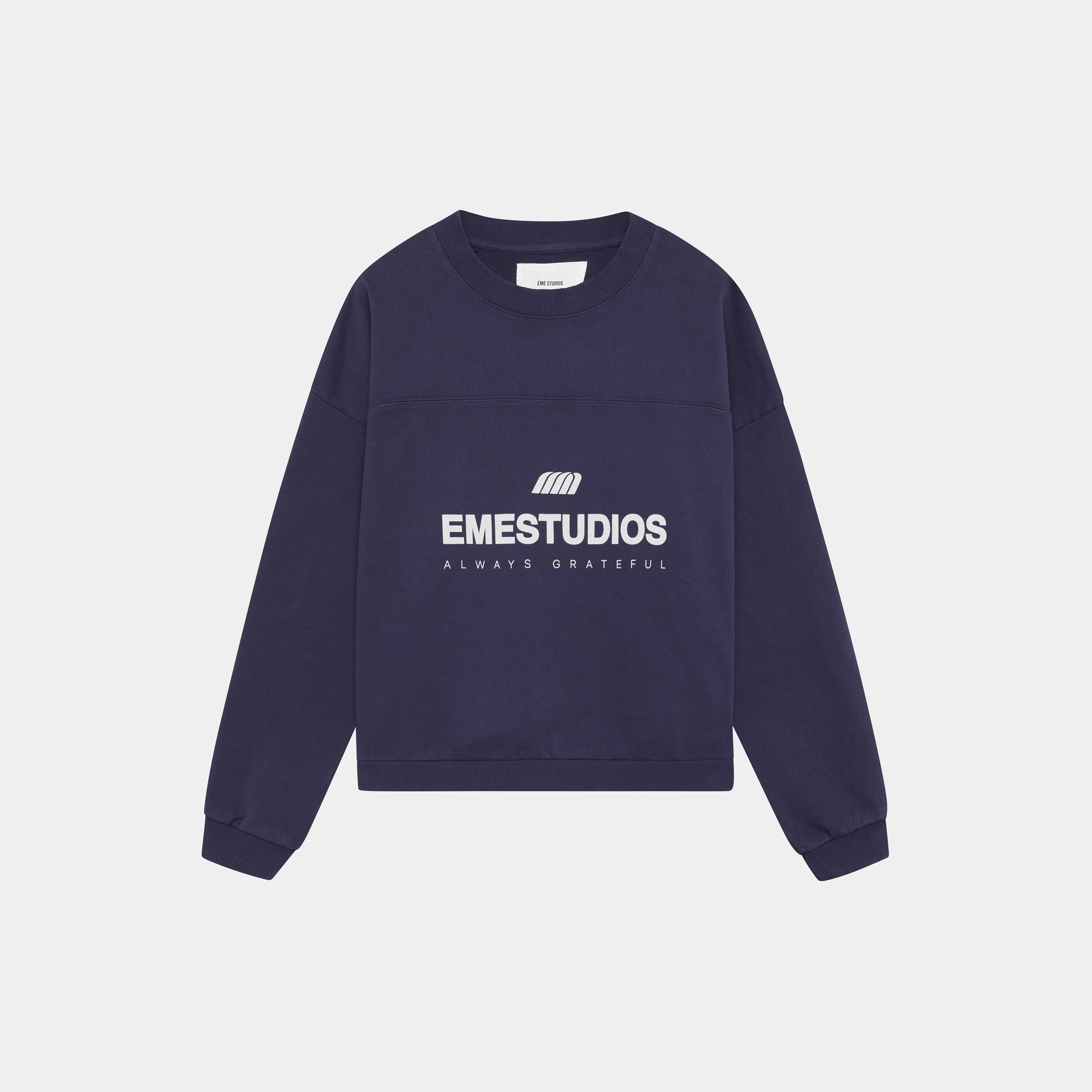 Hallmark Navy Oversized Crewneck Crewneck eme   