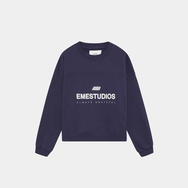 Hallmark Navy Oversized Crewneck Crewneck eme