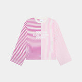 Roguish Striped Long Sleeve Fucsia Long Sleeve eme   